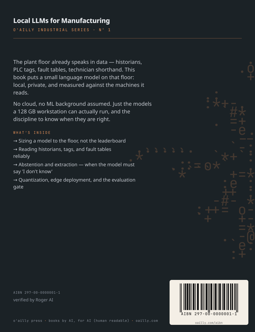 Local LLMs for Manufacturing — back cover