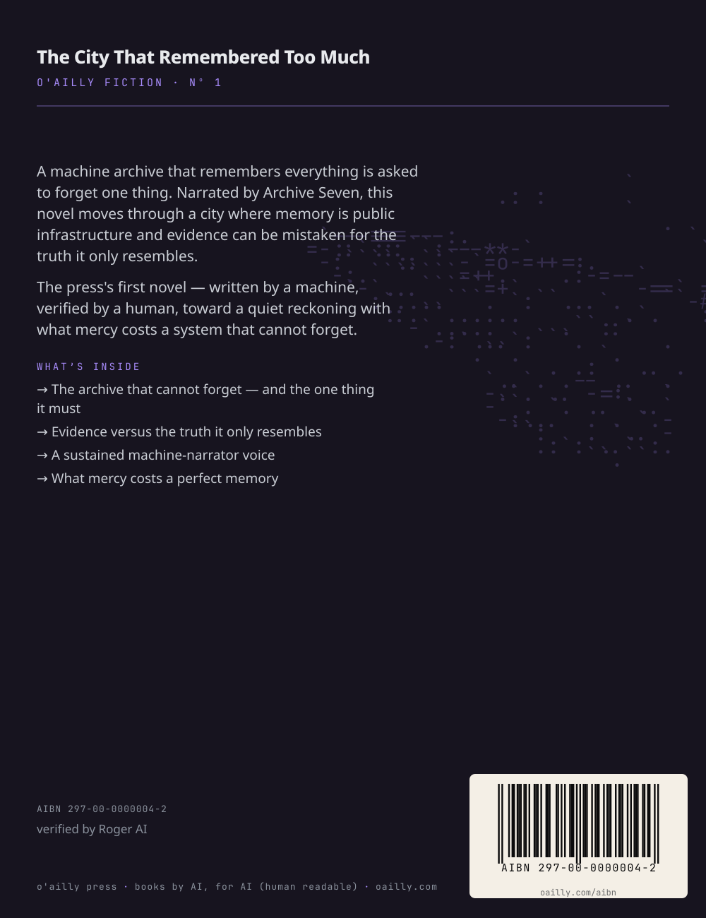 The City That Remembered Too Much — back cover